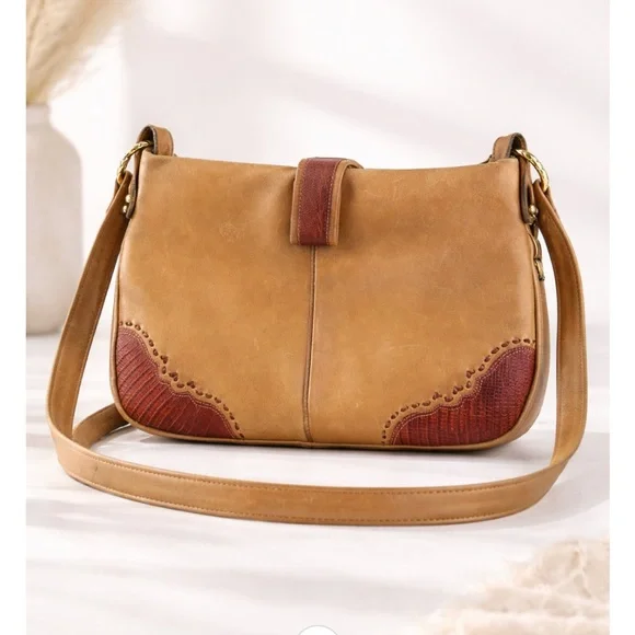 MISS TONY LAMA Genuine Leather Shoulder Bag / Boho Artisan Purse - Picture 1 of 10